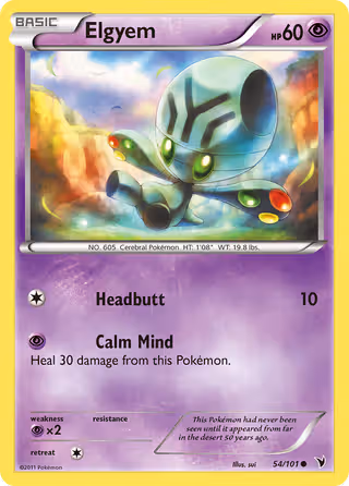 Elgyem 54/101 Pokemon card