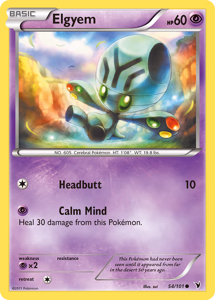 Elgyem 54/101 Pokemon card