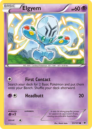 Elgyem 55/101 Pokemon card