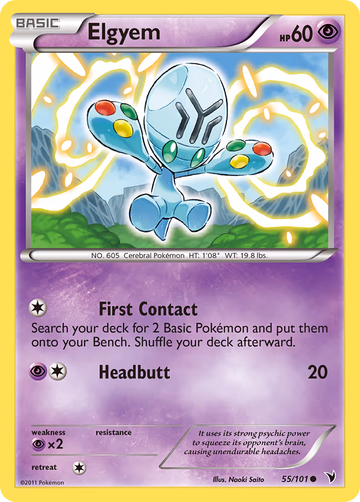 Elgyem 55/101 Pokemon card