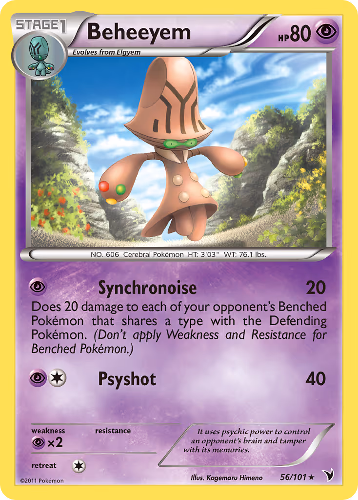 Beheeyem 56/101 Pokemon card