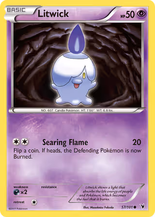 Litwick 57/101 Pokemon card