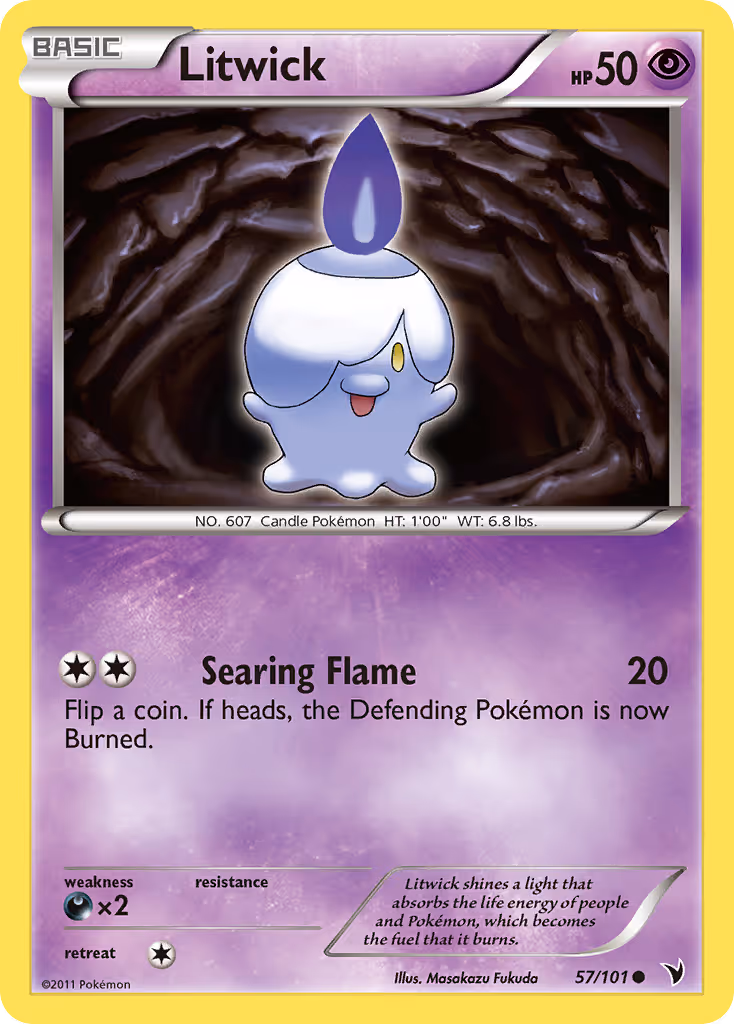 Litwick 57/101 Pokemon card