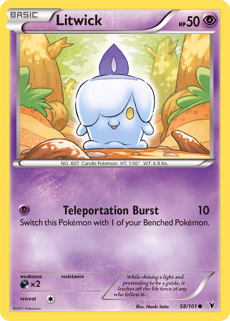 Litwick 58/101 Pokemon card