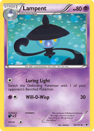 Lampent 59/101 Pokemon card