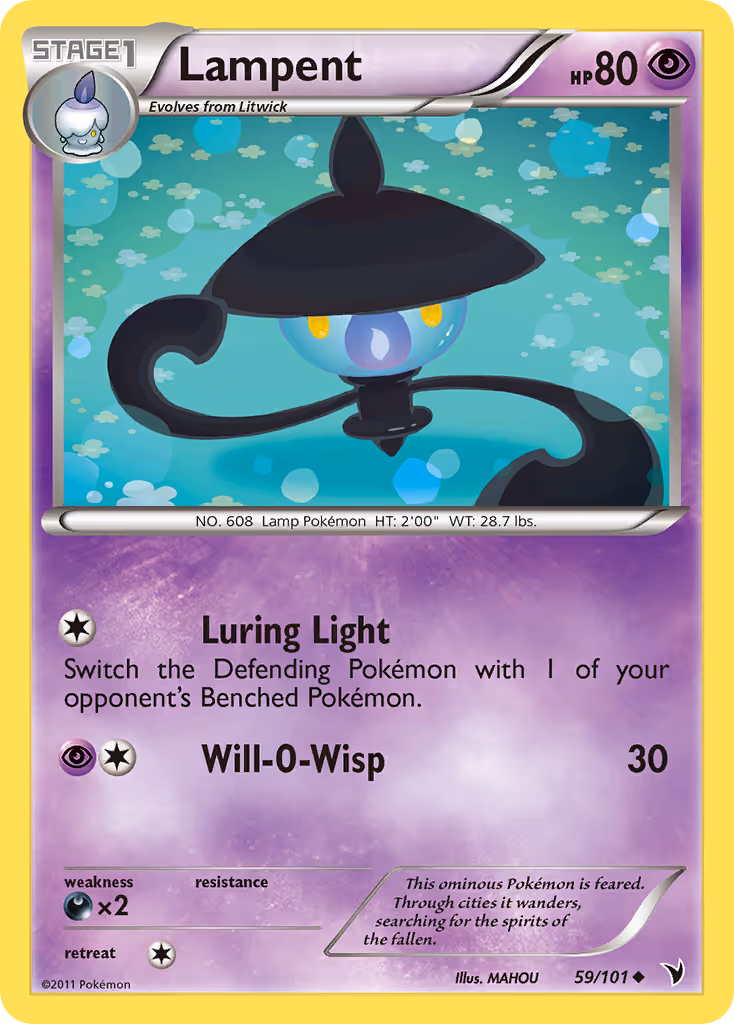 Lampent 59/101 Pokemon card