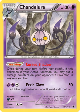 Chandelure 60/101 Pokemon card