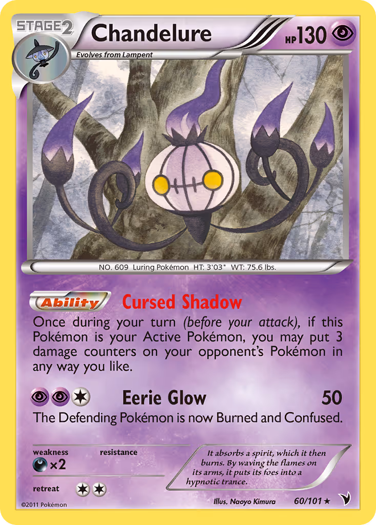 Chandelure 60/101 Pokemon card