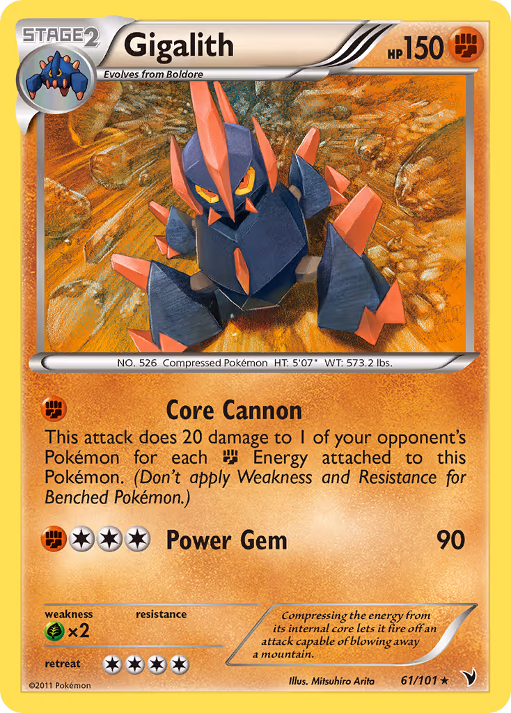 Gigalith 61/101 Pokemon card