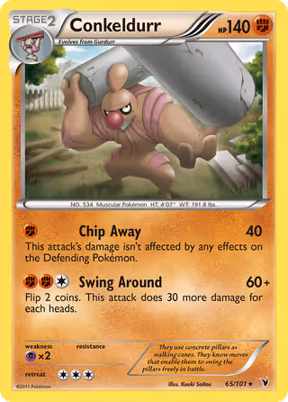 Conkeldurr 65/101 Pokemon card