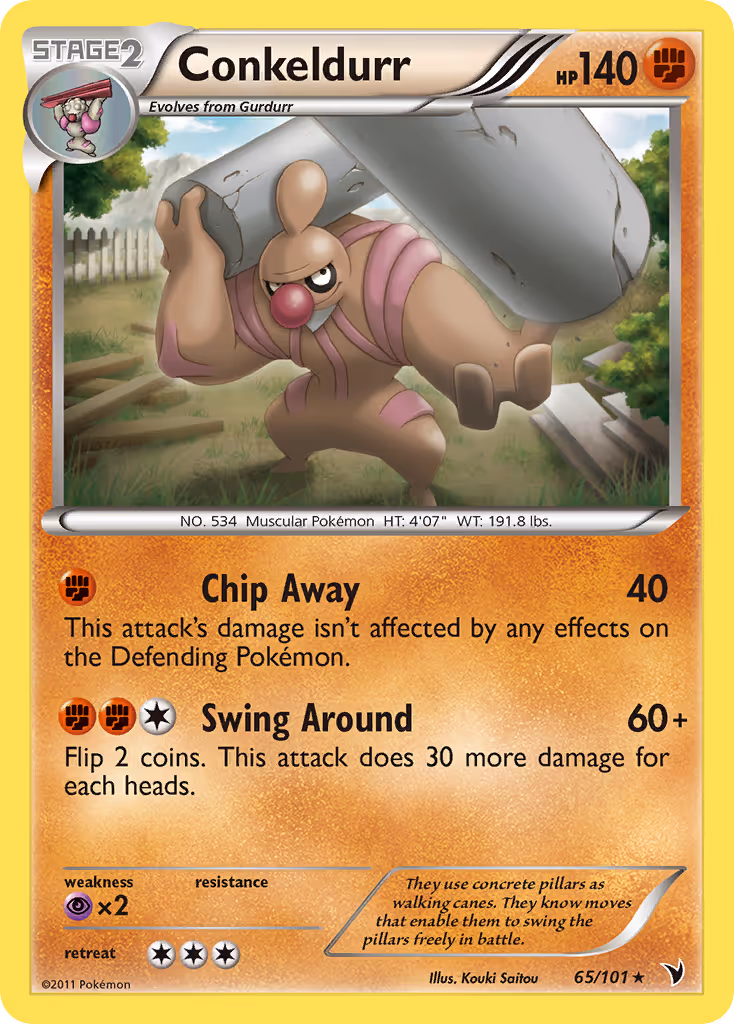 Conkeldurr 65/101 Pokemon card