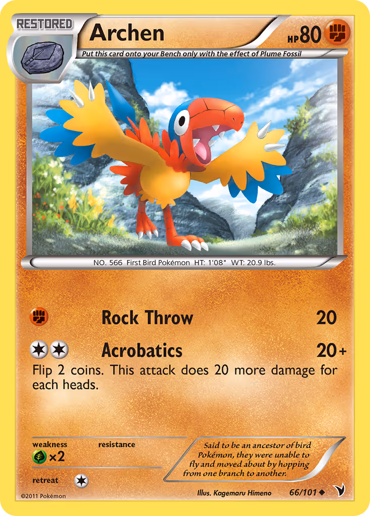 Archen 66/101 Pokemon card