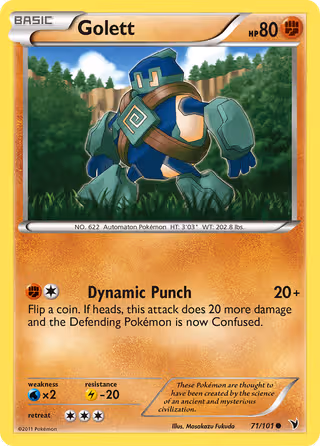 Golett 71/101 Pokemon card