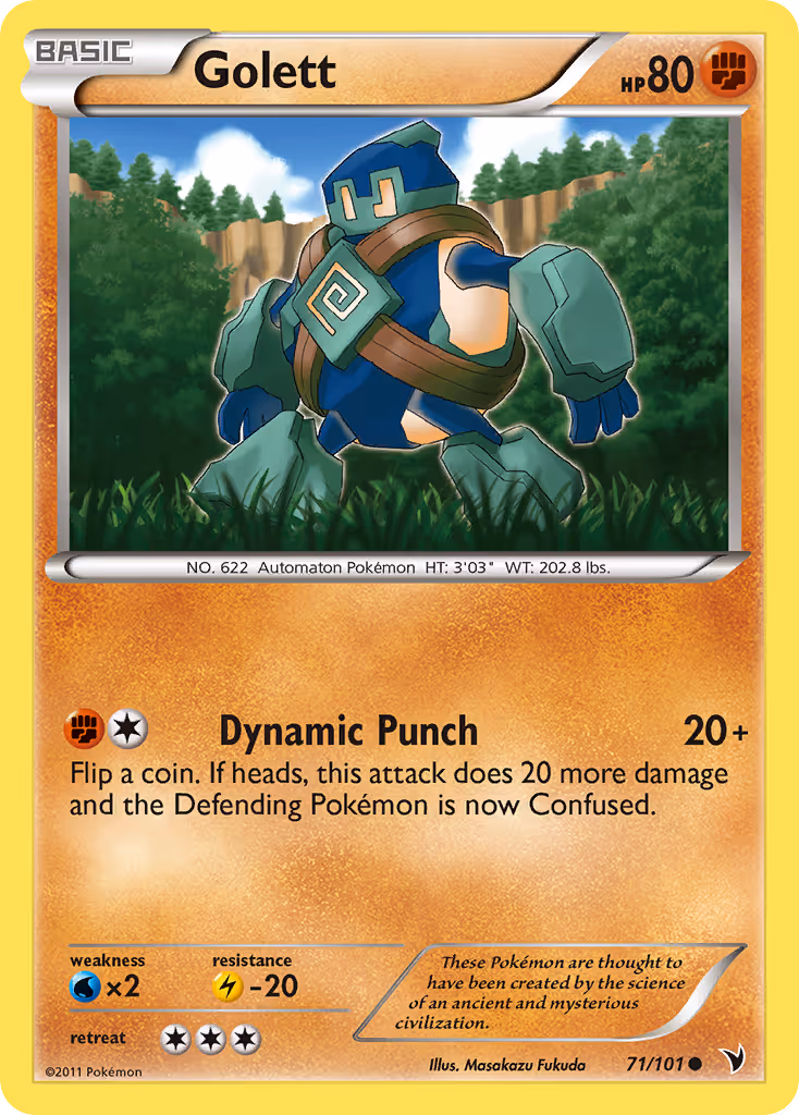 Golett 71/101 Pokemon card