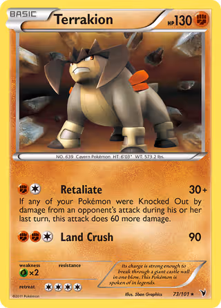 Terrakion 73/101 Pokemon card