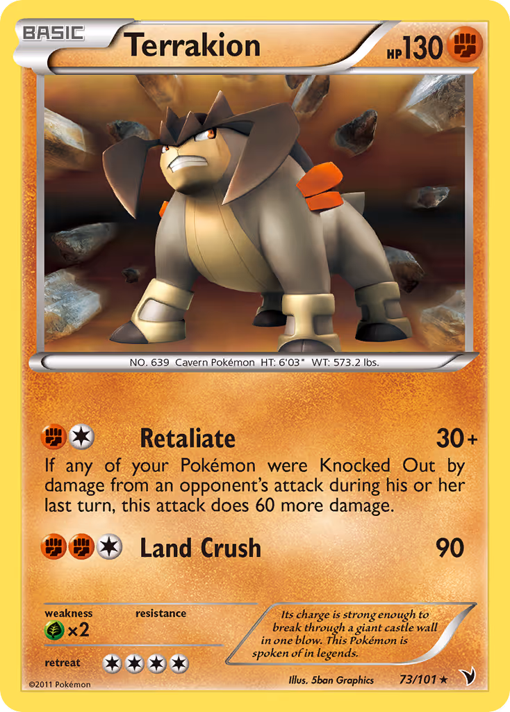 Terrakion 73/101 Pokemon card