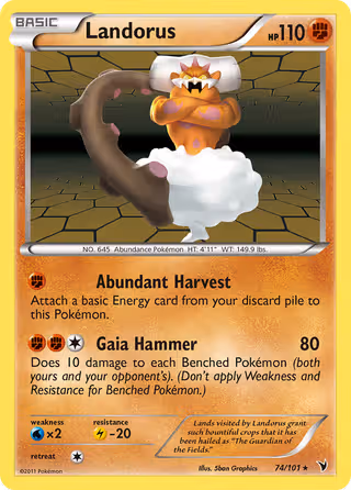 Landorus 74/101 Pokemon card