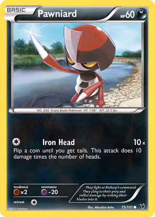 Pawniard 75/101 Pokemon card