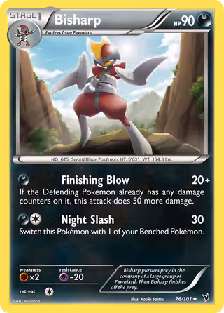 Bisharp 76/101 Pokemon card