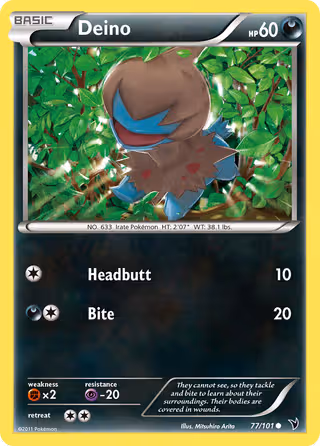Deino 77/101 Pokemon card