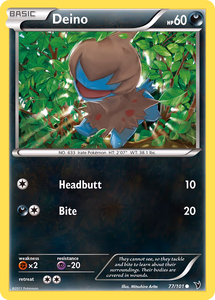 Deino 77/101 Pokemon card