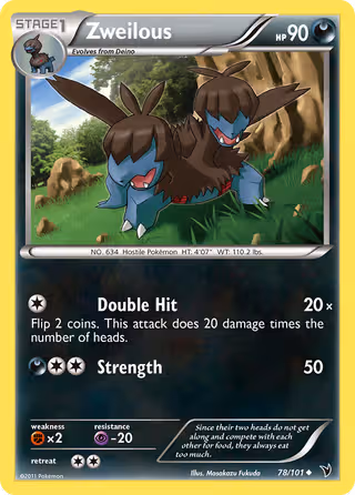 Zweilous 78/101 Pokemon card