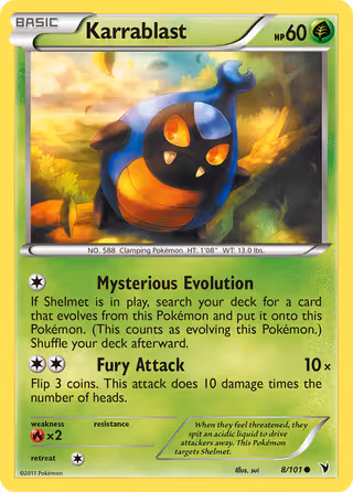 Karrablast 8/101 Pokemon card