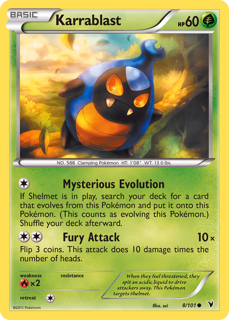 Karrablast 8/101 Pokemon card