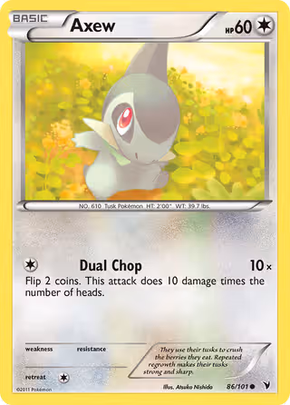 Axew 86/101 Pokemon card