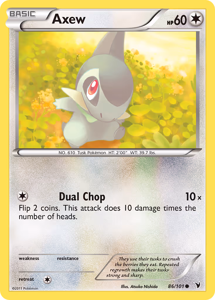 Axew 86/101 Pokemon card