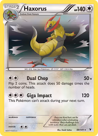 Haxorus 88/101 Pokemon card