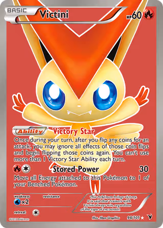 Victini 98/101 Pokemon card