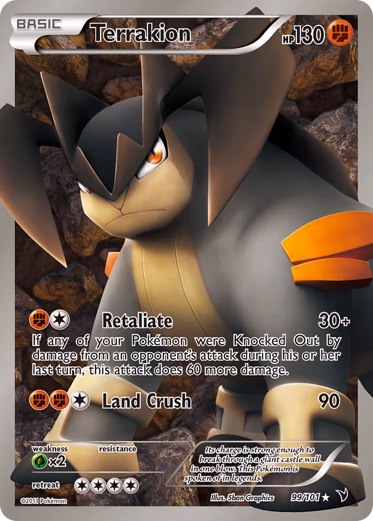 Terrakion 99/101 Pokemon card