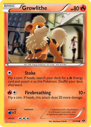 Growlithe 10/99 Pokemon card
