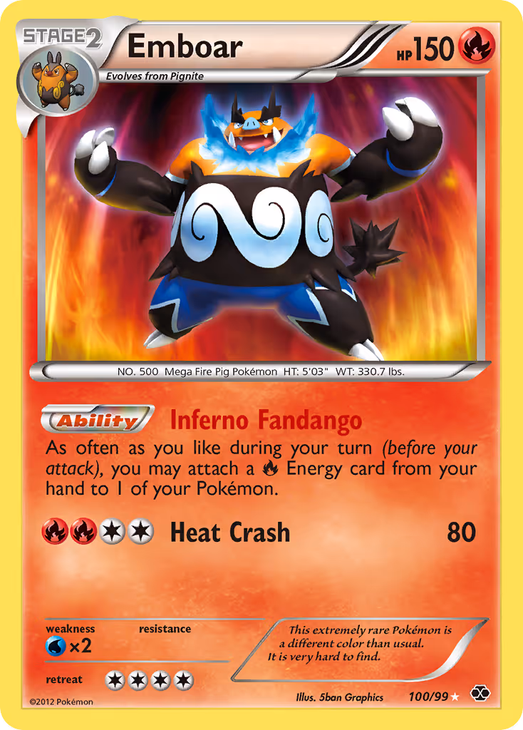 Emboar 100/99 Pokemon card
