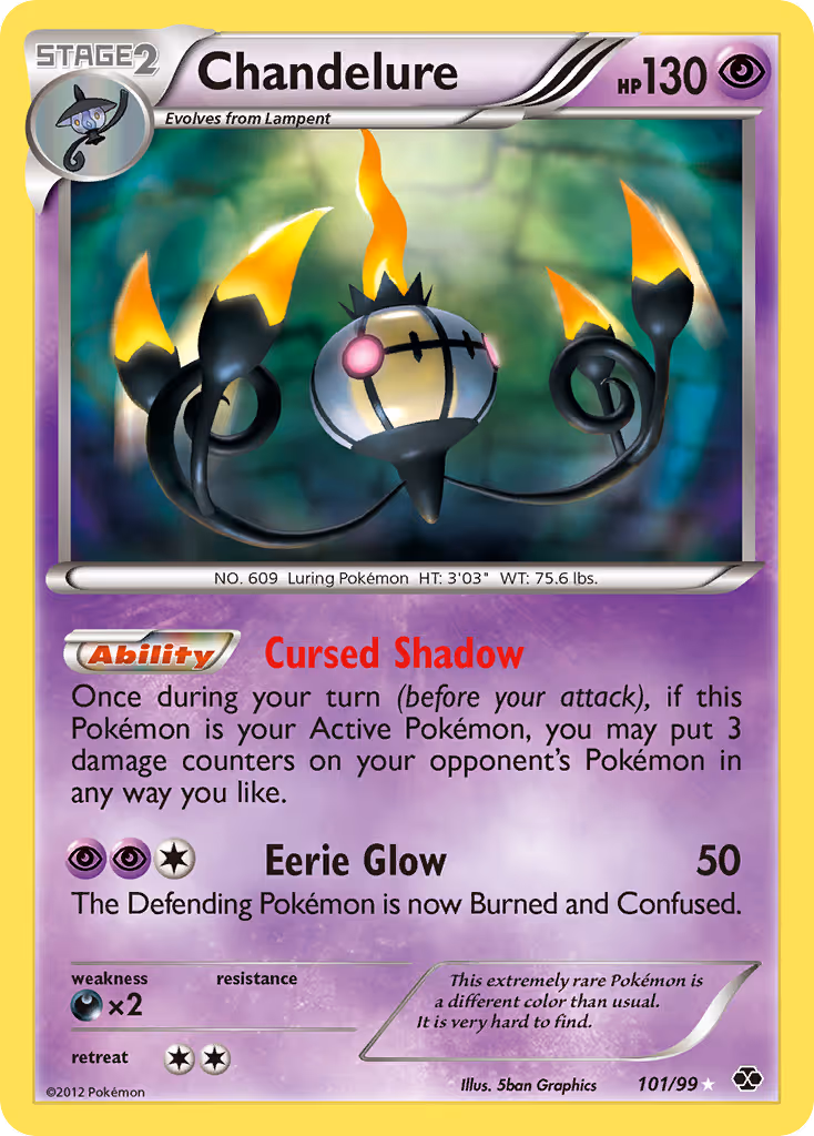 Chandelure 101/99 Pokemon card