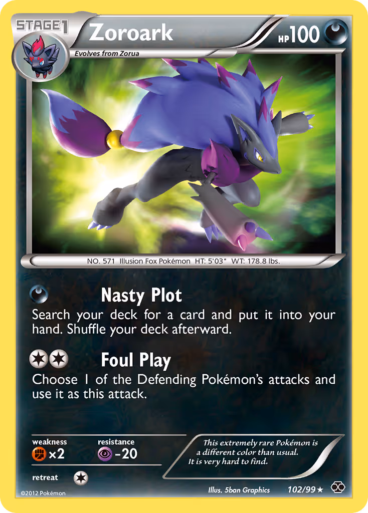 Zoroark 102/99 Pokemon card