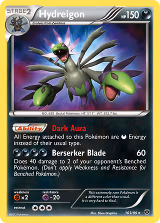 Hydreigon 103/99 Pokemon card