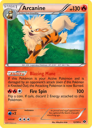 Arcanine 12/99 Pokemon card