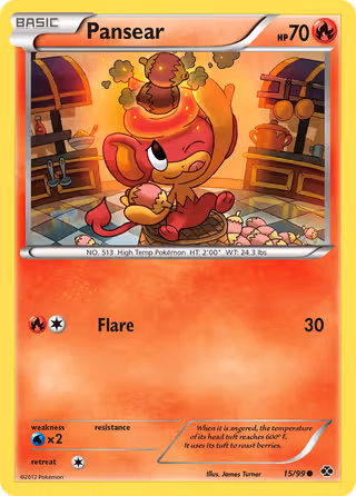 Pansear 15/99 Pokemon card