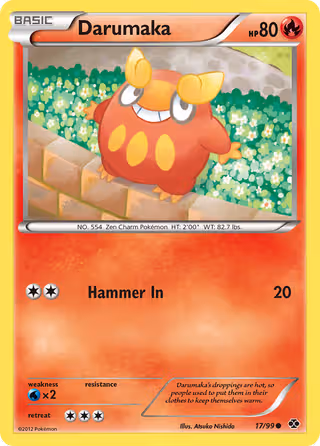 Darumaka 17/99 Pokemon card