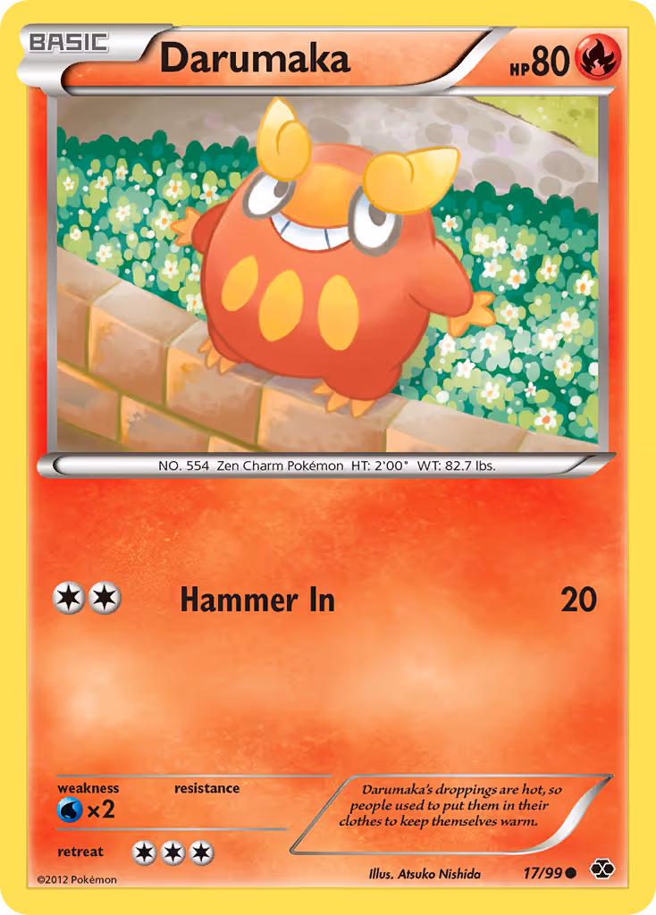Darumaka 17/99 Pokemon card