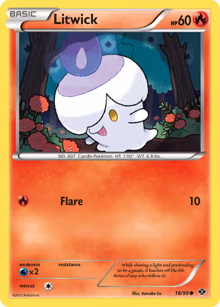 Litwick 18/99 Pokemon card