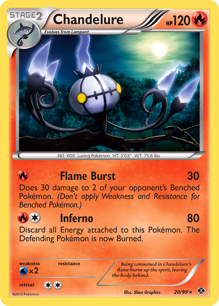 Chandelure 20/99 Pokemon card