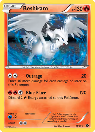 Reshiram 21/99 Pokemon card