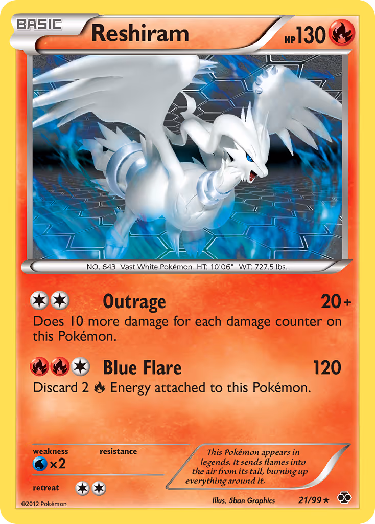 Reshiram 21/99 Pokemon card