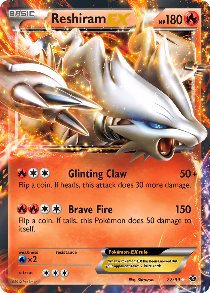 Reshiram-EX 22/99 Pokemon card