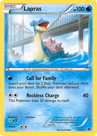 Lapras 25/99 Pokemon card