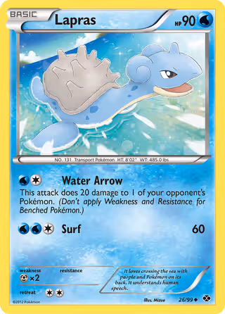 Lapras 26/99 Pokemon card