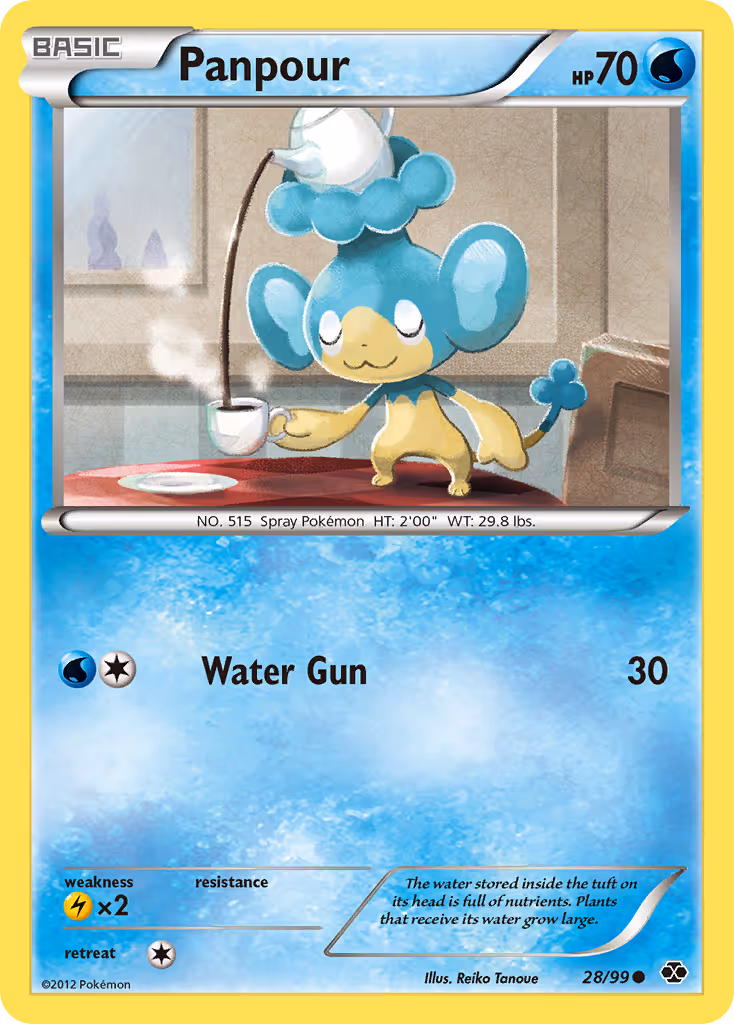 Panpour 28/99 Pokemon card
